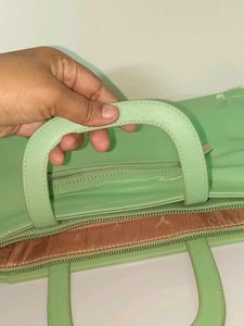 Allen Solly Light Green Tote Bag