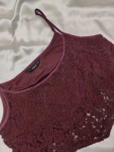 Burgundy Lace Cami Top