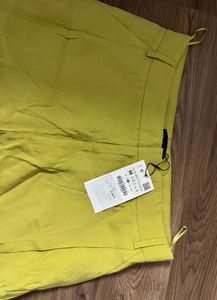 Zara Lime Neon Cotton Linen Trouser