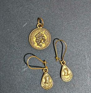 Coin Pendant & Earring Set
