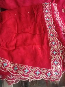 Red Embroidered Salwar Kameez Suit