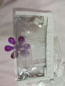 Aesthetic Korean White Transparent College Pouch