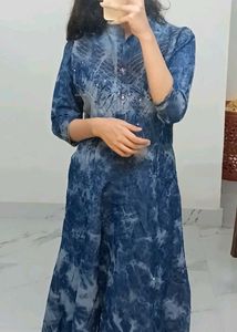 Stylish Blue Tie-Dye Kurti