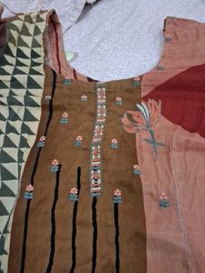 Stylish Printed  Suit With Plazoo AND Pure Dupatta