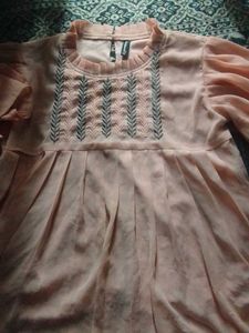Peach Embroidered Top