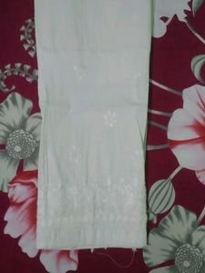 Red Lucknowi kurta set with inner tape