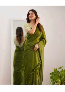 4 Colour Of Soft Khadi Cotton Saree (Only 1)