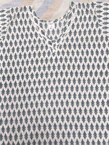 Printed White Kurta