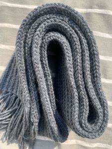 Gray Knitted Winter Scarf