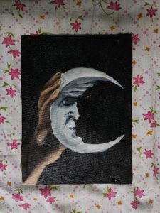 Mystical Moon & Hand Canvas Art