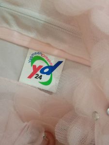 Peach Sparkly Flower Girl Dress