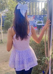 Lace Peplum Top