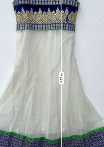 Designer White Blue Ethnic Anarkali Gown