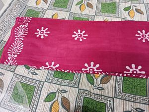 Burgundy &amp; White Print Fabric