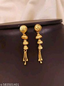 Elegant Gold Tone Dangle Earrings