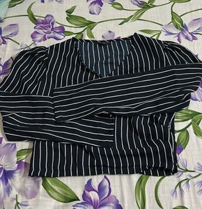 Stripped Black Crop Top