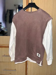 Brown and White Pullover