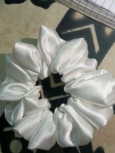 White Satin Scrunchie