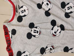 Light Grey Colour With Whole Mickey Mouse Print