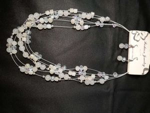 White Beads Double Layers Necklace Set