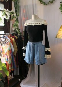 Savana Off-Shoulder Crochet Trim Top