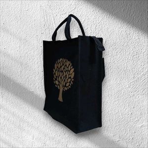 BEAUTIFUL CANVAS BLACK TOTE/LUNCH BAG