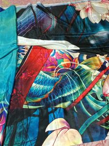 Colorful satin saree