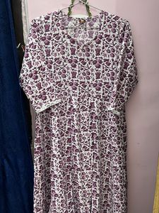 Lavender And White Colour Kurta