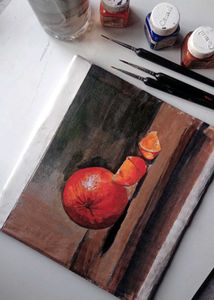 Aclyric Still Life Painting With Cans Sheet