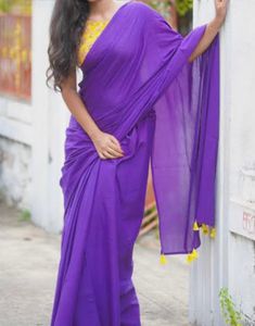 Beautiful Translucent Purple Saree For Sale