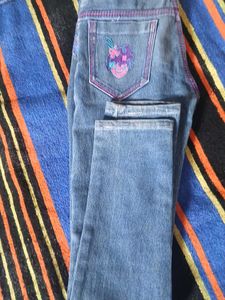 Girls&#39; Embroidered Denim Jeans