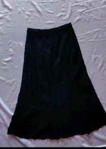 Elegant Lace Black Skirt With A Crop Top