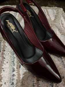 Burgundy Pointed Toe Heels