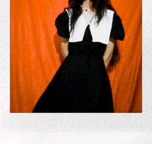 Korean Style Peter Pan collar midi dress.