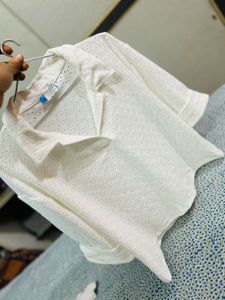 White Eyelet Crop Top