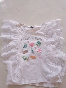 Girls' 'Overseas Treasures' Ruffle Sleeve Top