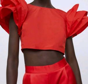 Zara Red Crop Top