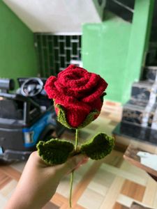 Crochet Red Rose