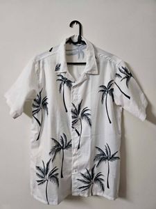 Beach Wear Half Sleeve Shirt-White