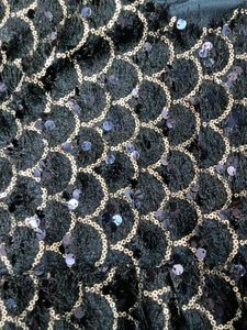 Navy Blue Crop Top With Glitter Work On It.