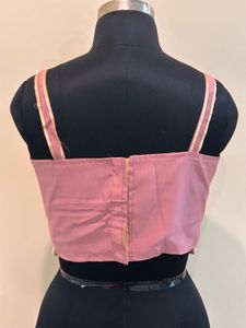 Purple Striped Shell Crop Top