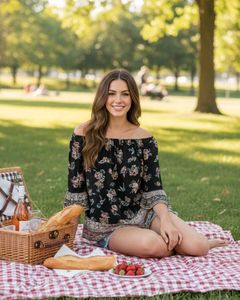 🌸 Rivers Boho Floral Off-Shoulder Top 🌸