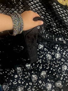 Black+Silver Sequins Lehenga, Choli &amp; Dupatta