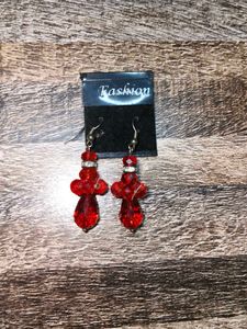 Red Crystal Drop Earrings