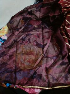 New Maroon Saree With Blouse Piece