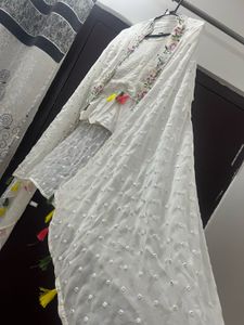 Indo Western Crop Top With Shrug And Garara