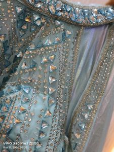 Elegant Blue Embellished Lehenga Choli