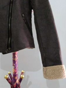 Faux Shearling Biker Jacket