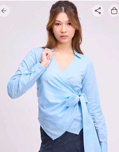 Blue Wrap Around Shirt