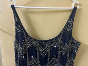Navy embellished Beaded Mini Dress